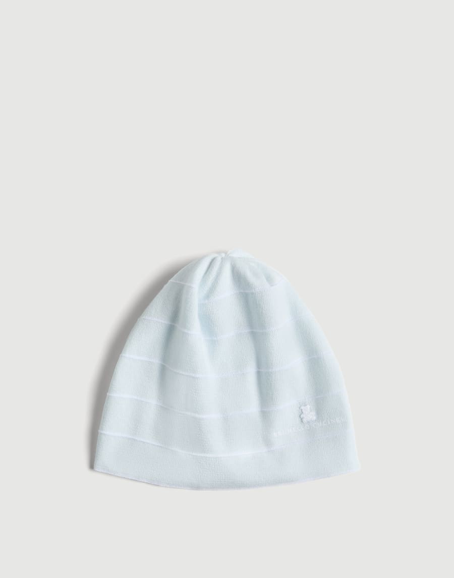 Bonnet Bébé Bernie en maille Bleu Ciel Bébé - Brunello Cucinelli