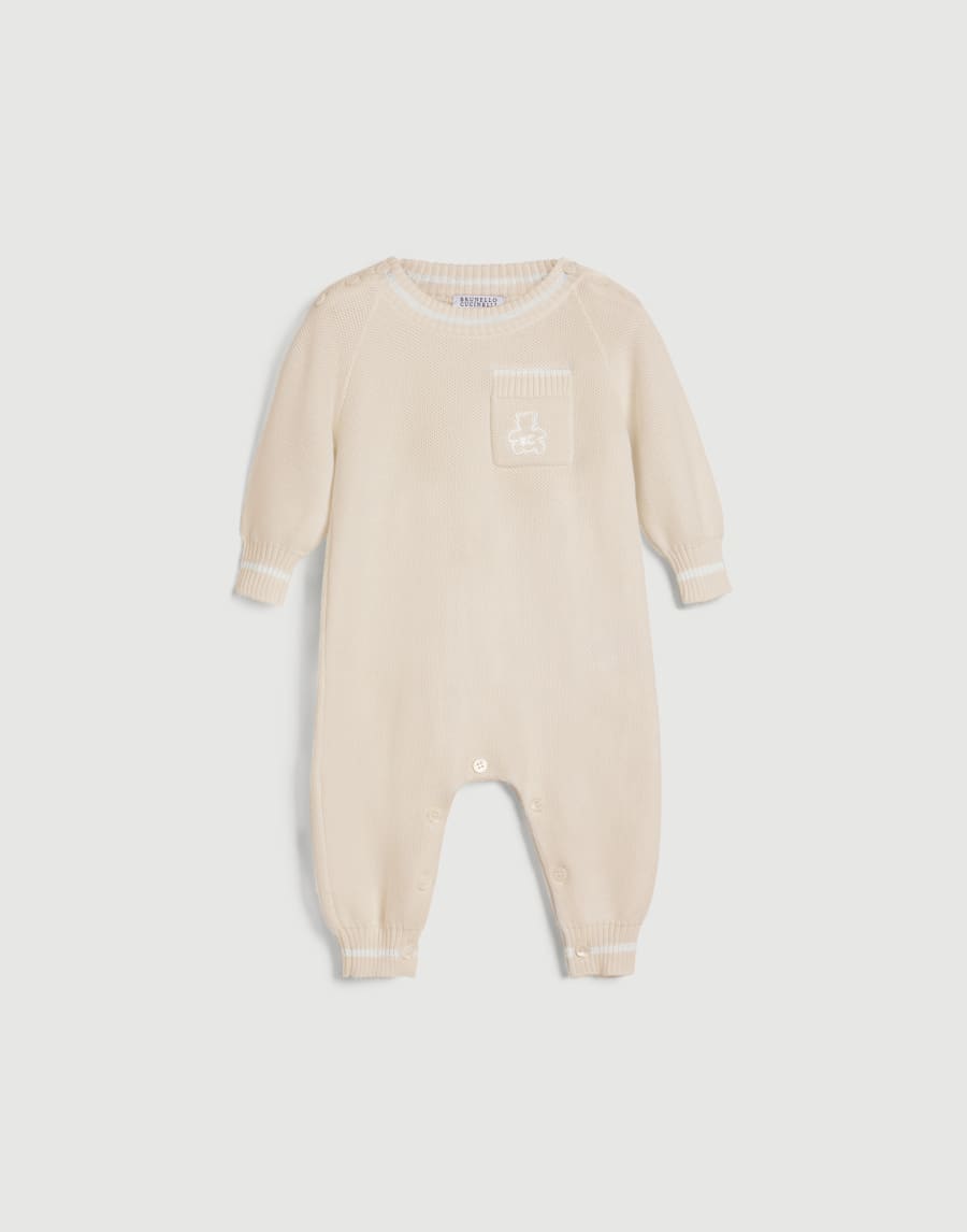 Bernie Baby knit coverall Sand Baby - Brunello Cucinelli