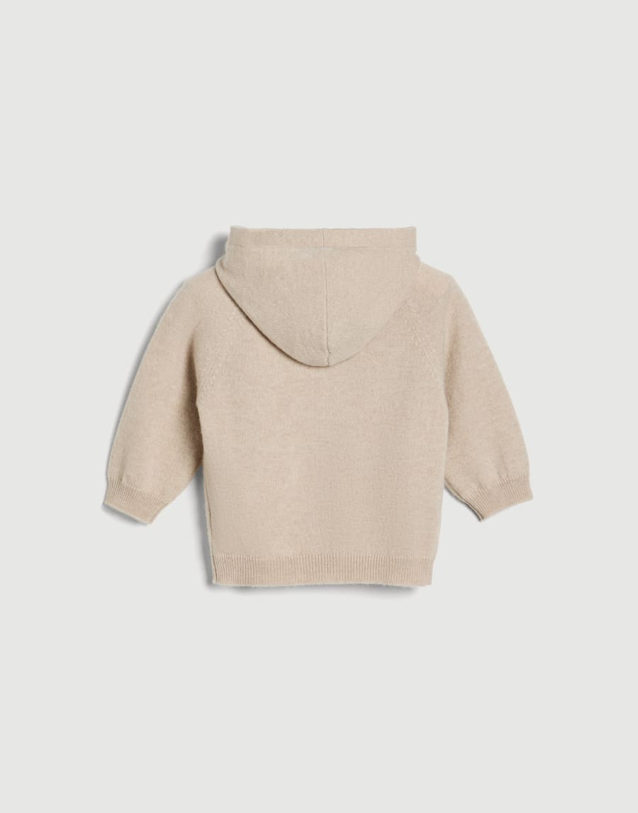Baby Bernie hoodie with zipper Beige Baby - Brunello Cucinelli