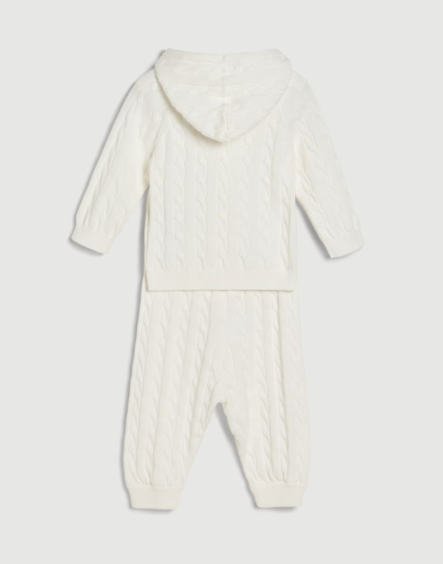 Baby Bernie cable knit coordinated set Panama Baby - Brunello Cucinelli