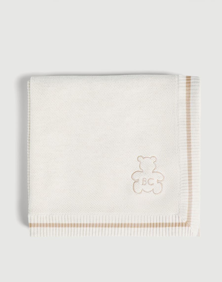 Baby Bernie blanket with embroidery Panama Baby - Brunello Cucinelli