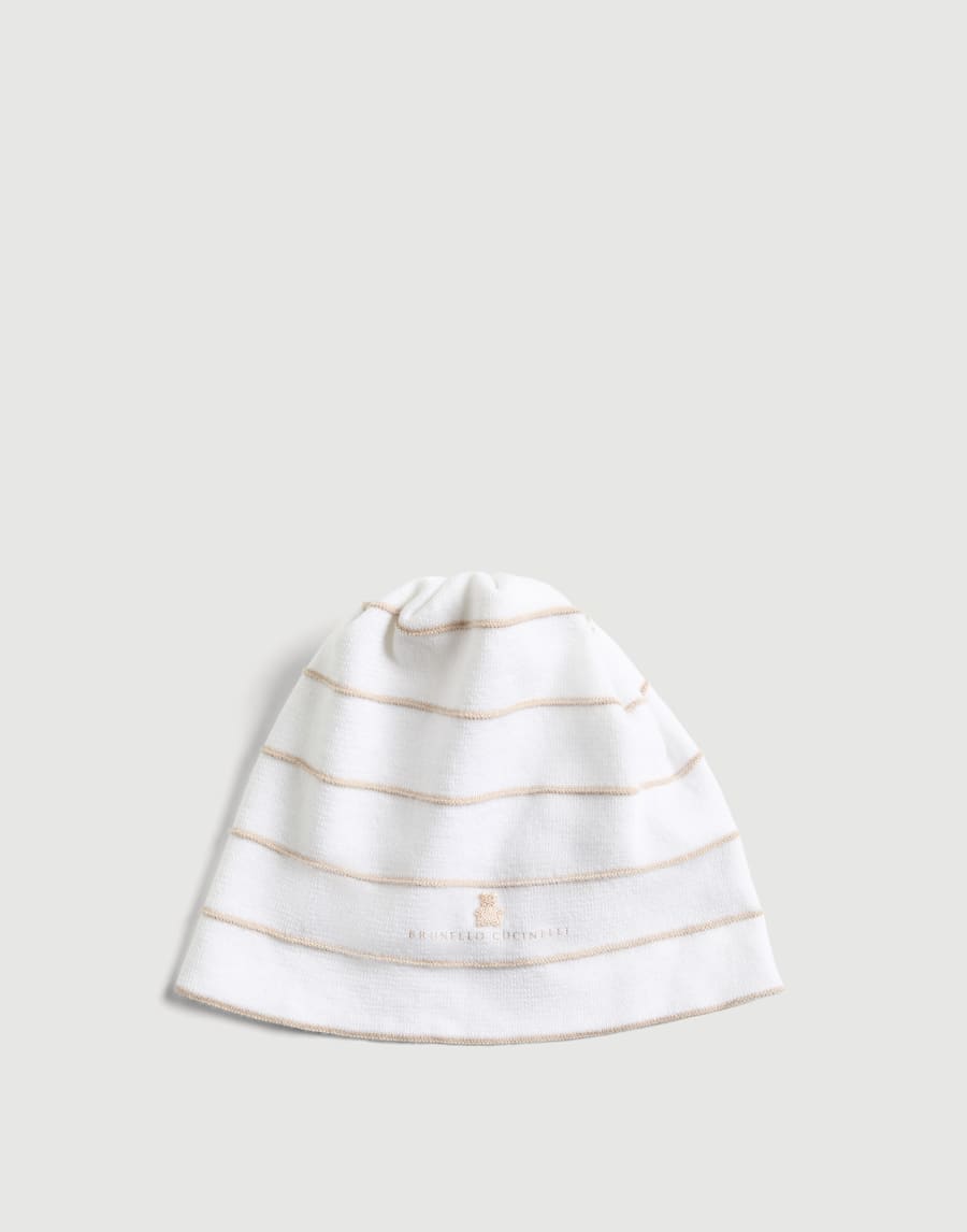 Bonnet Bébé Bernie en maille Marron Bébé - Brunello Cucinelli