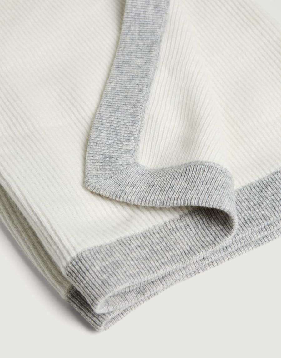Baby Bernie rib knit blanket Pebble Baby - Brunello Cucinelli