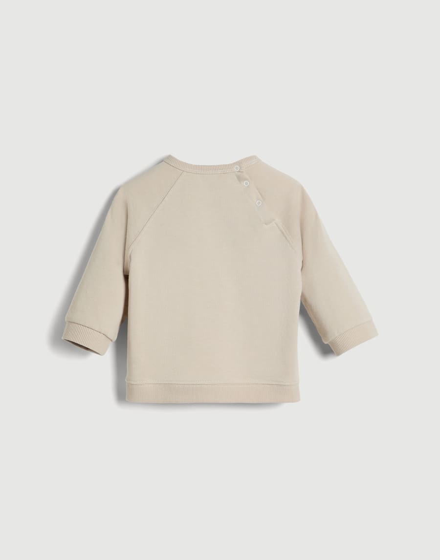 Sweat-shirt Baby Bernie en molleton de coton Sable Bébé - Brunello Cucinelli