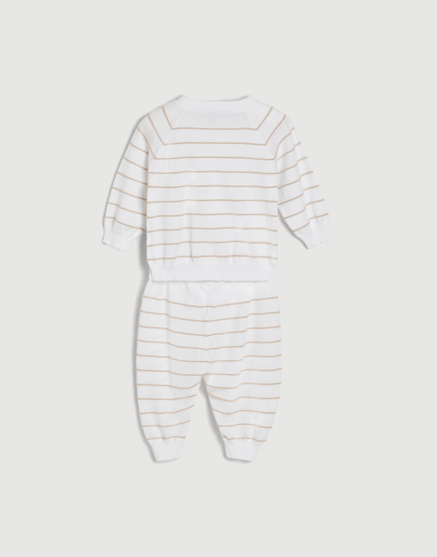 Baby Bernie striped coordinated set Panama Baby - Brunello Cucinelli