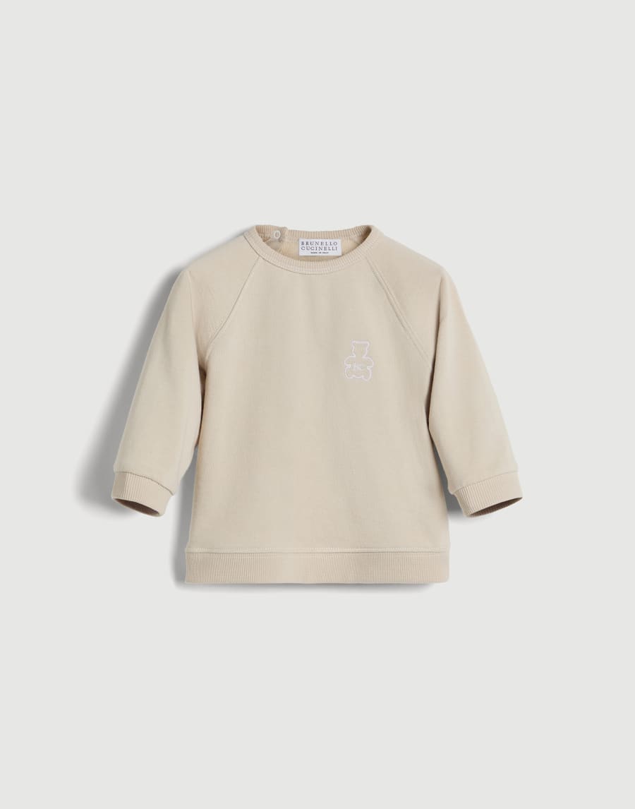 Sweat-shirt Baby Bernie en molleton de coton Sable Bébé - Brunello Cucinelli