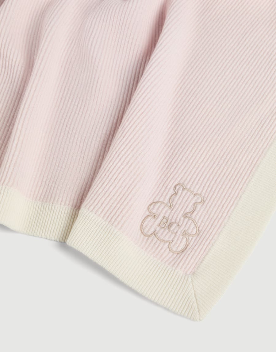 Baby Bernie rib knit blanket Pink Baby - Brunello Cucinelli