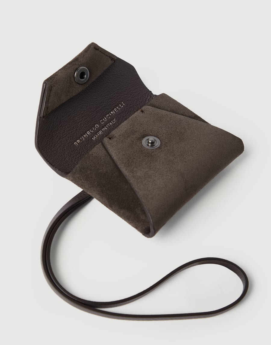 Suede bag charm Rust Brown Woman - Brunello Cucinelli