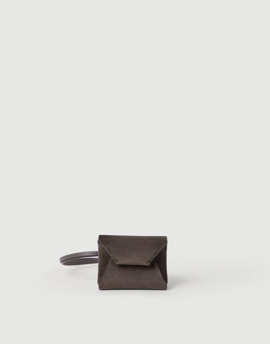 Suede bag charm Rust Brown Woman - Brunello Cucinelli