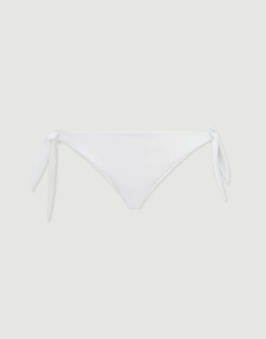 Slip bikini en jersey technique orné de Monile Blanc Femme - Brunello Cucinelli