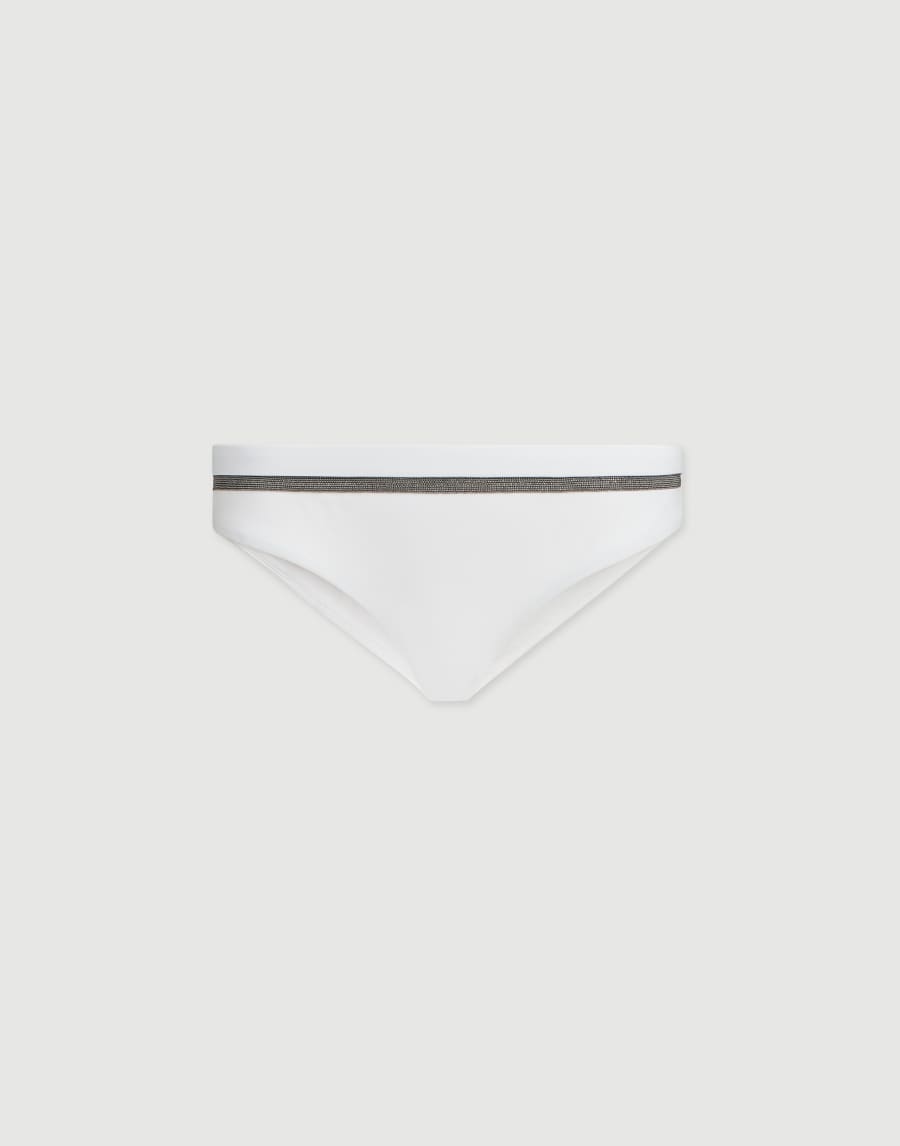 Techno jersey bikini bottoms with monili White Woman - Brunello Cucinelli