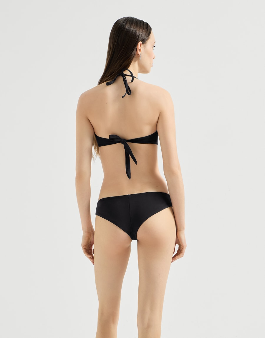 Bikini bandeau top with monili Black Woman - Brunello Cucinelli