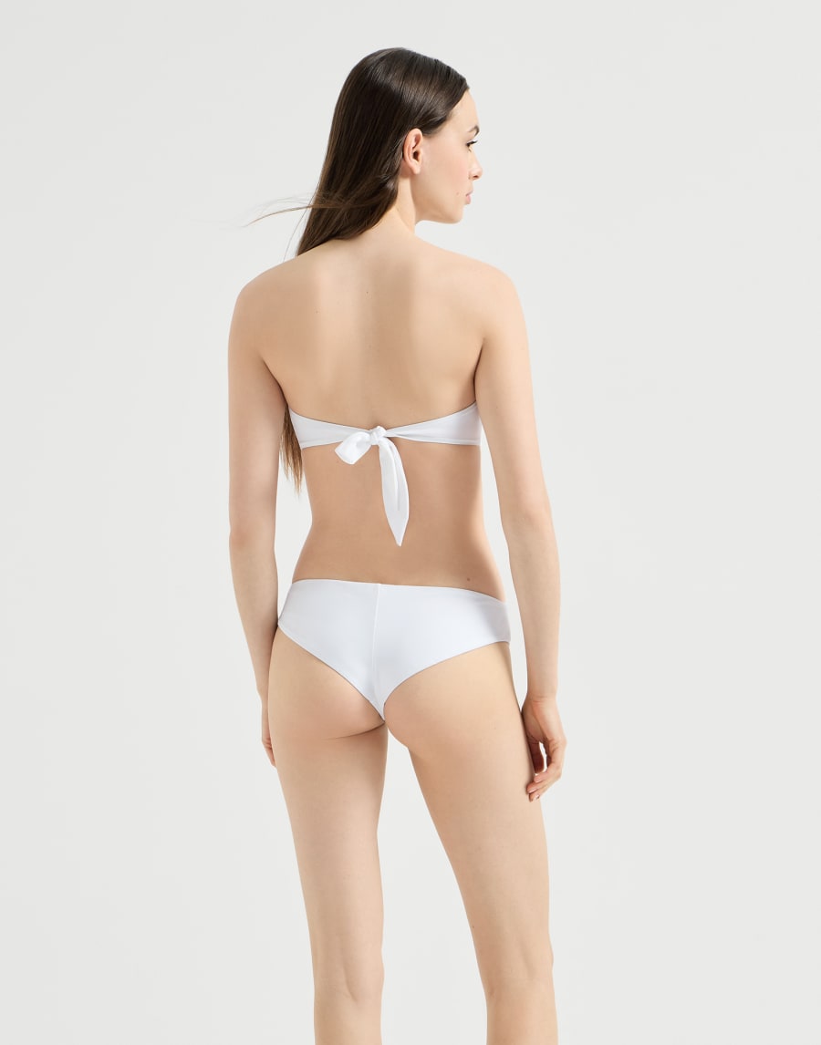 Top de bikini bandeau con Monile Blanco Mujer - Brunello Cucinelli