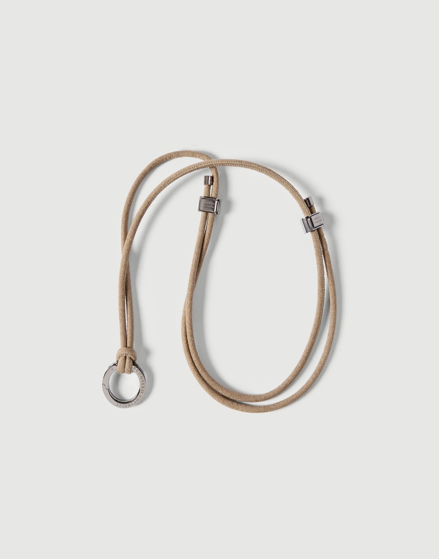 Brillenkette aus Kordel mit Monili Beige Damen - Brunello Cucinelli