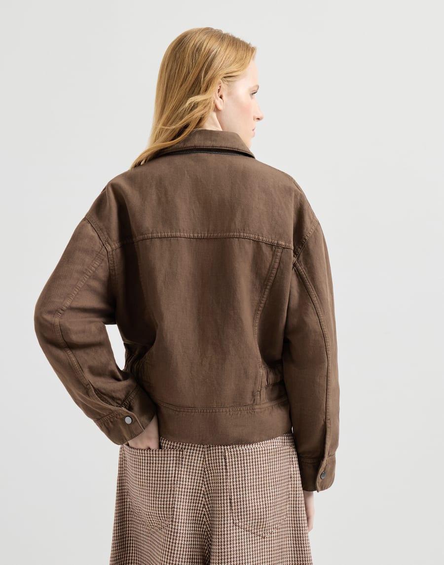 カバー ガーメントダイ クロップドブルゾン シガール レディース - Brunello Cucinelli