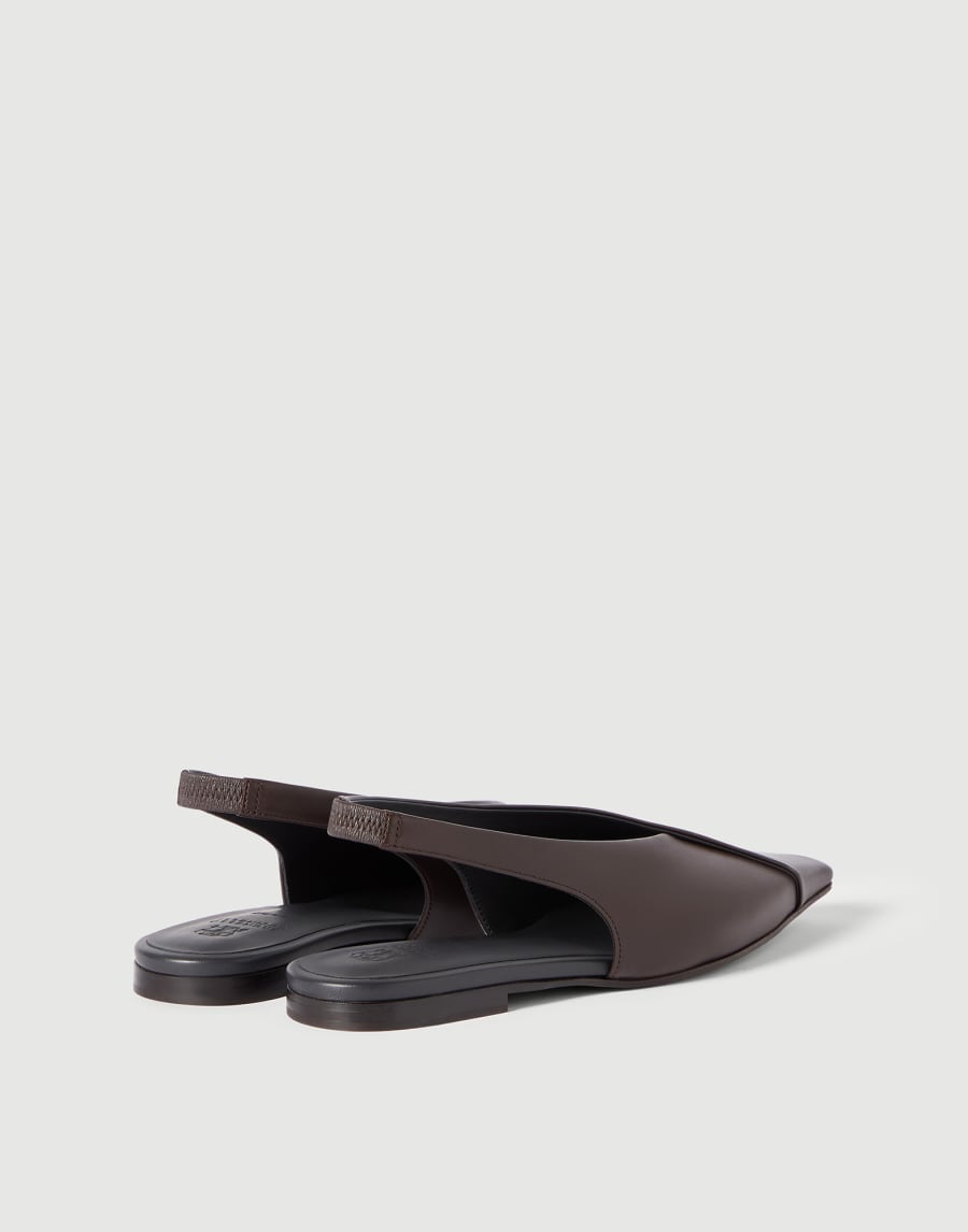 Calfiskin slingback flats Rust Brown Woman - Brunello Cucinelli