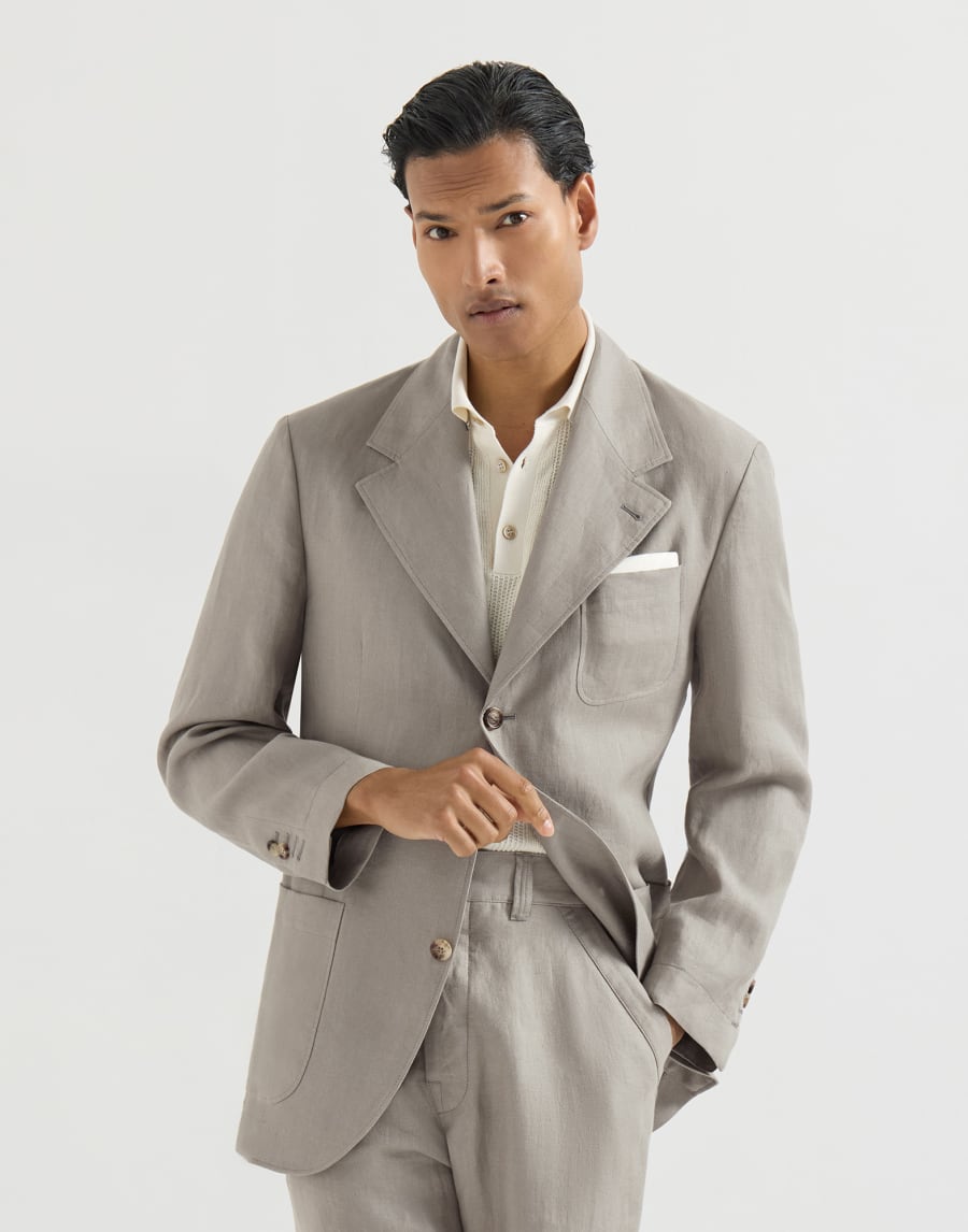 Chevron unlined blazer Sage Man - Brunello Cucinelli