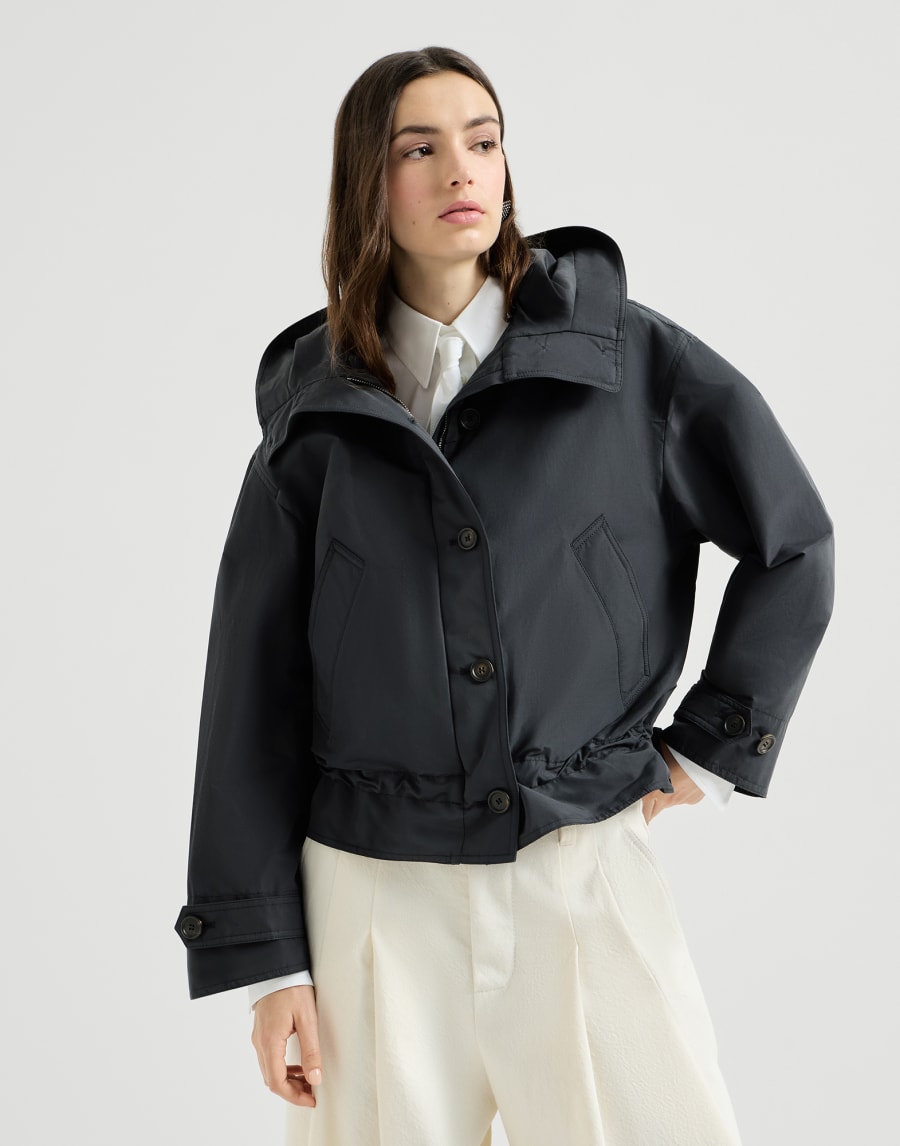 モニーレ付き タフタ アウターウェア ブルー レディース - Brunello Cucinelli