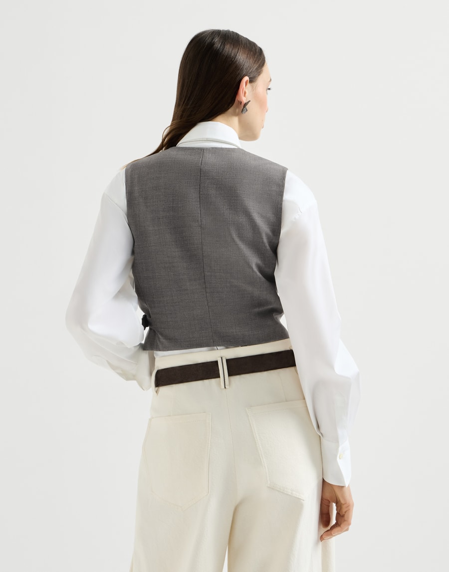 Tropical Luxury wool vest Dark Grey Woman - Brunello Cucinelli