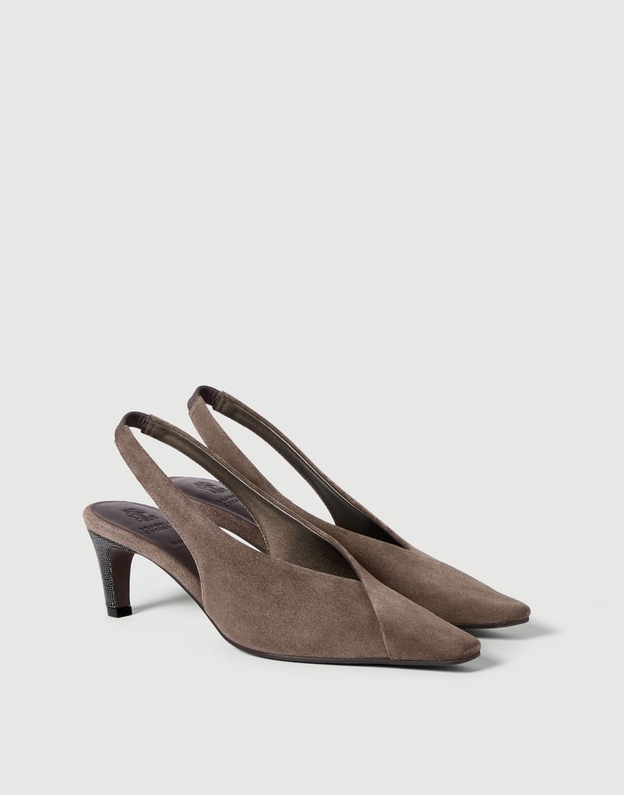 Suede city slingbacks Bark Woman - Brunello Cucinelli