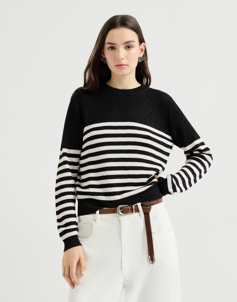 Cotton Sparkling yarn sweater Black Woman - Brunello Cucinelli