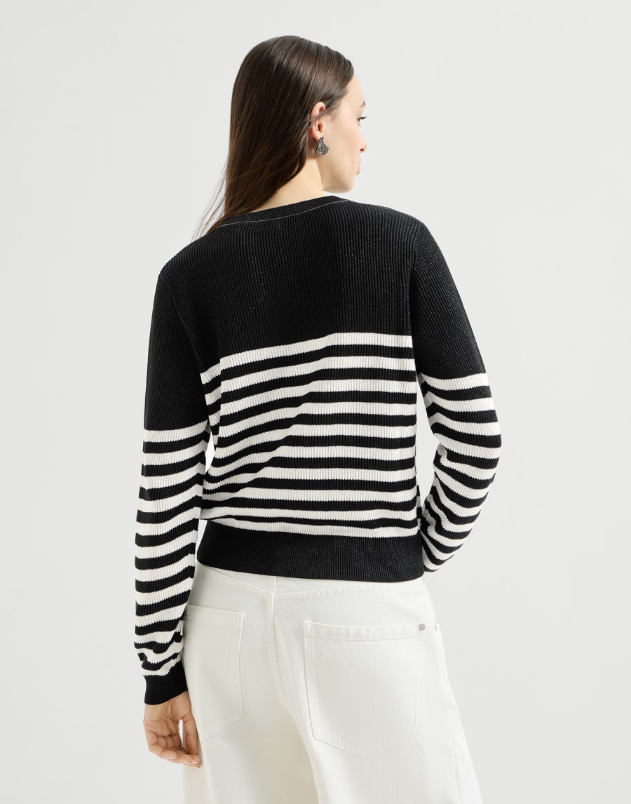 Maglia in cotone Sparkling Nero Donna - Brunello Cucinelli