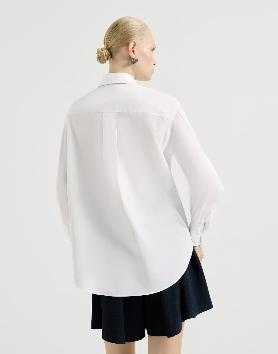 Bluse mit Krawatte und Mo Weiß Damen - Brunello Cucinelli