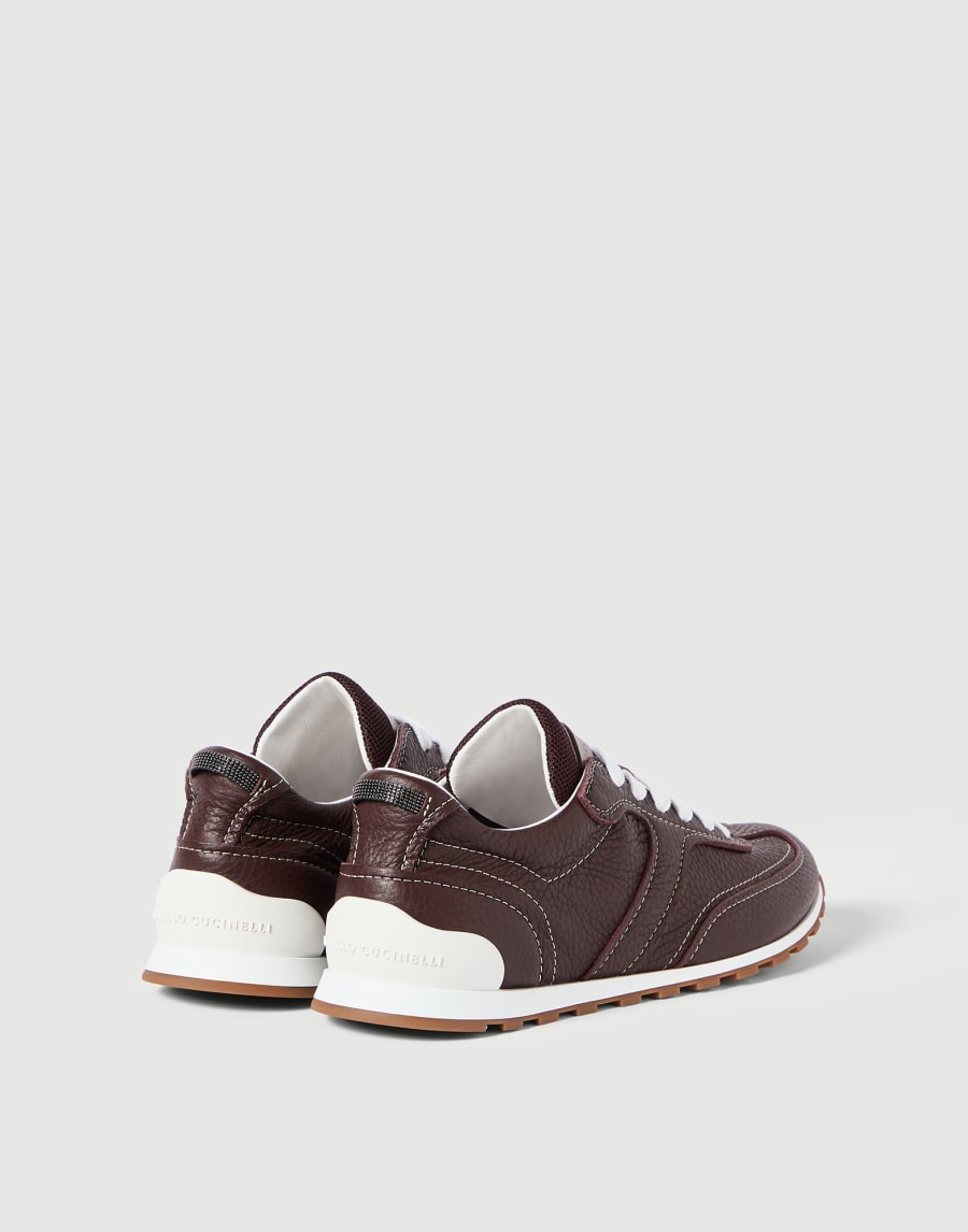 Grained soft leather runners Mahogany Woman - Brunello Cucinelli