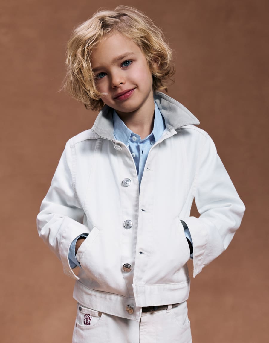 Vêtement d'extérieur avec col en daim Neige Garçon - Brunello Cucinelli