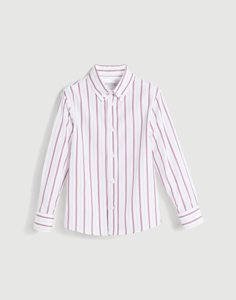 Multistripe poplin shirt Red Boys - Brunello Cucinelli