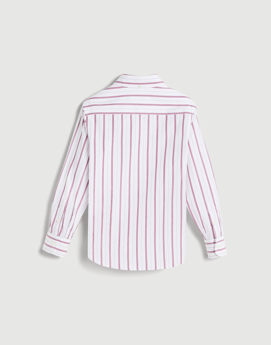 Multistripe poplin shirt Red Boys - Brunello Cucinelli