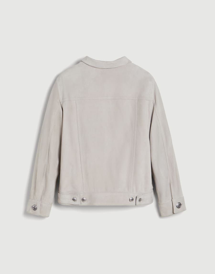 Suede four-pocket jacket Light Grey Boys - Brunello Cucinelli