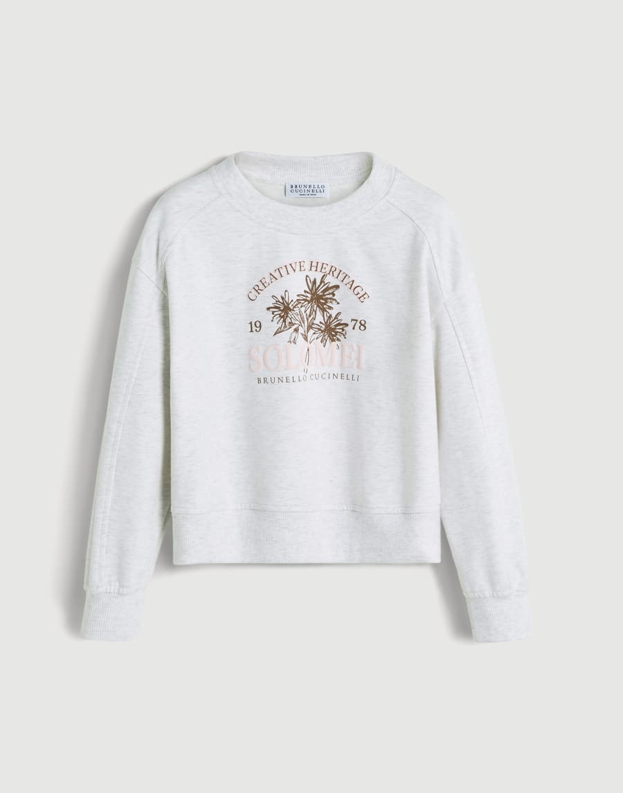 Lightweight French terry sweatshirt Light Grey Girls - Brunello Cucinelli