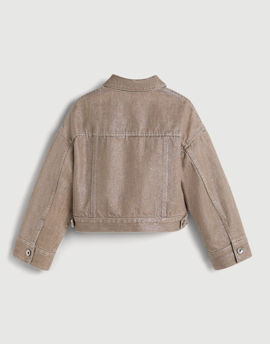 Denim four-pocket jacket Beige Girls - Brunello Cucinelli