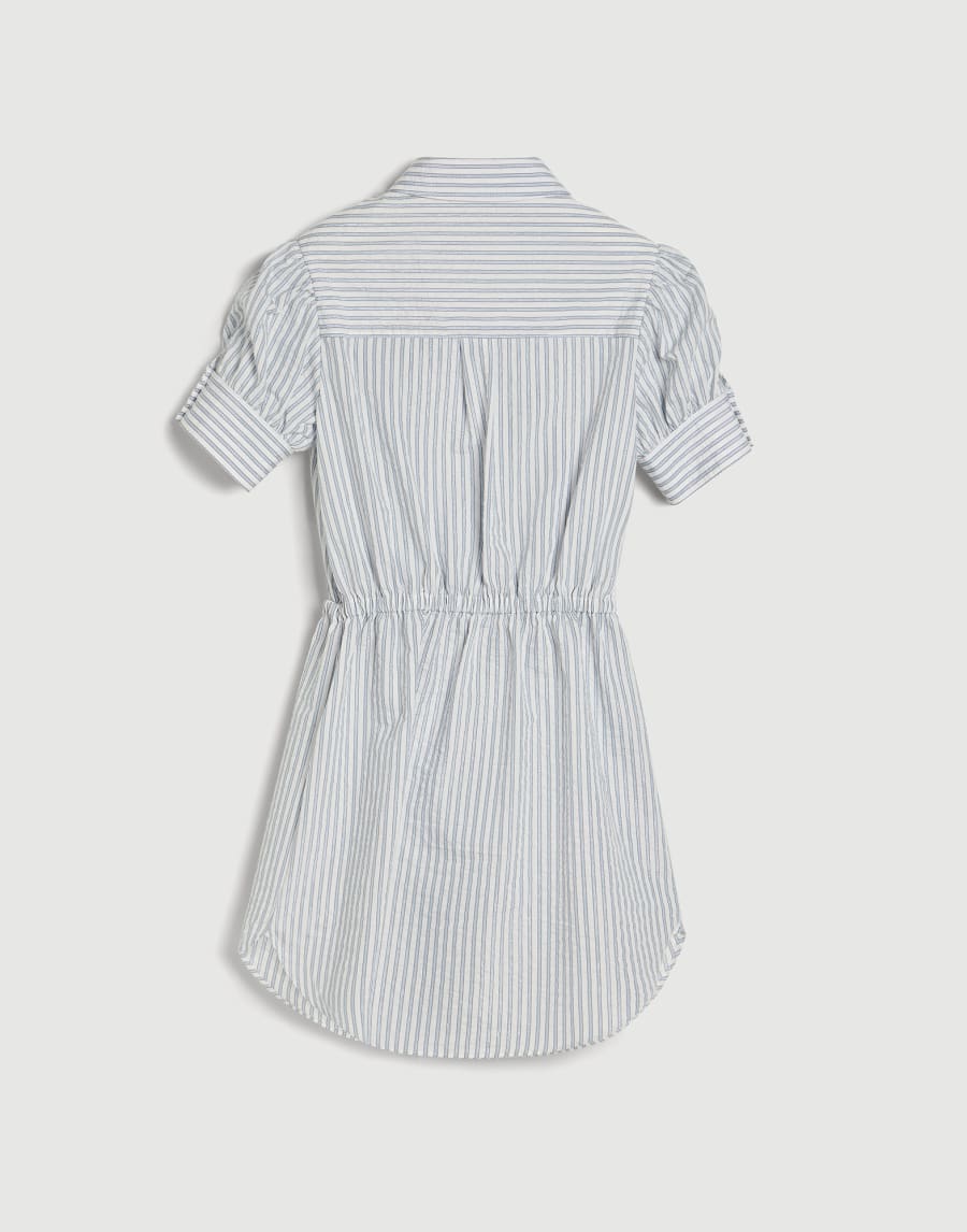 Striped Sparkling dress with monili Sky Blue Girls - Brunello Cucinelli