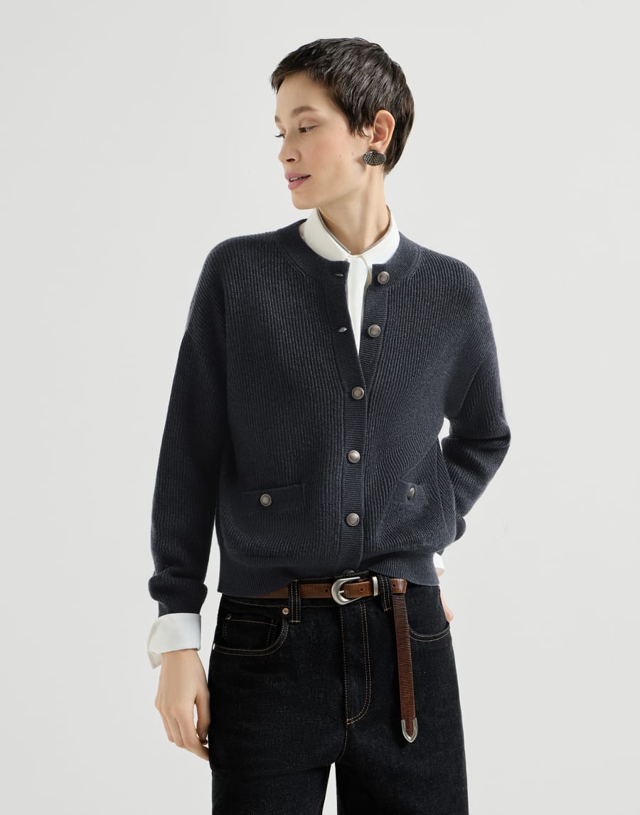スパークリングカシミヤ カーディガン ブルー レディース - Brunello Cucinelli