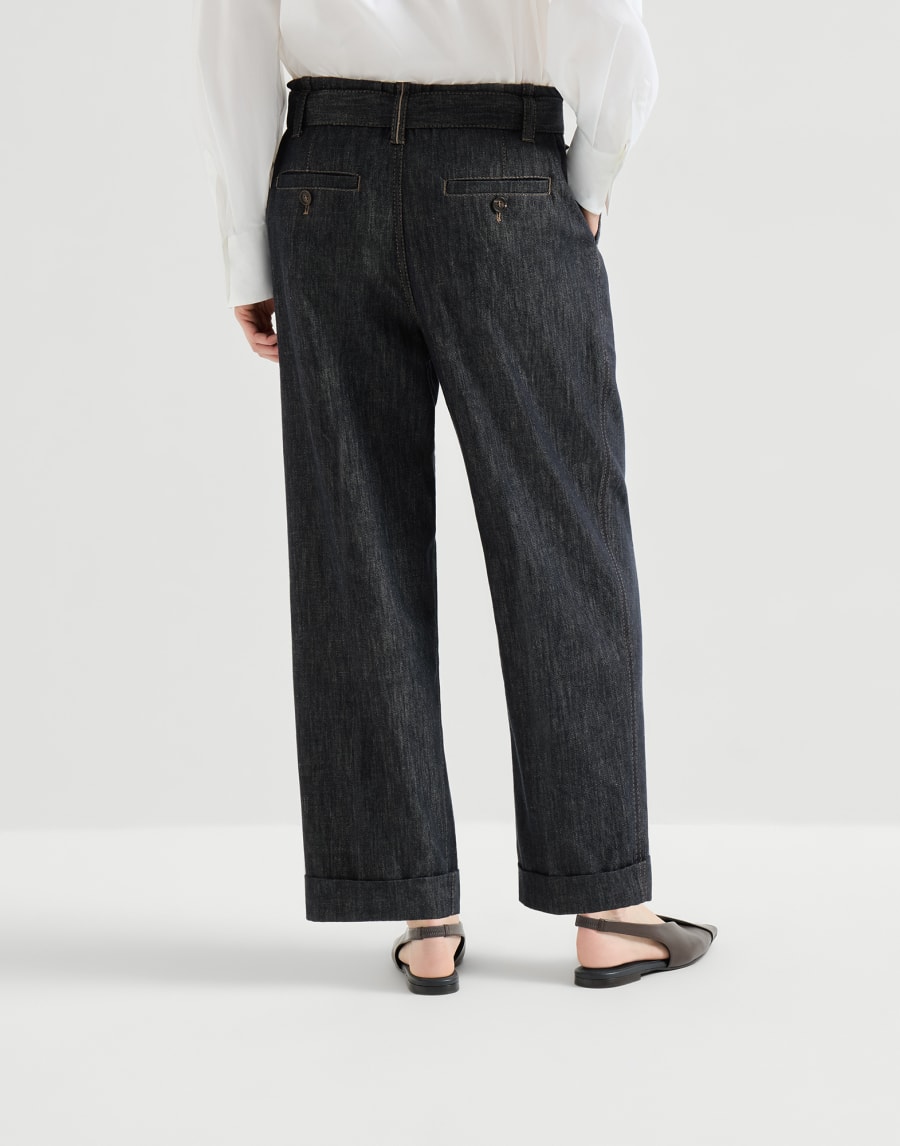 Sartorial Loose trousers Dark Denim Woman - Brunello Cucinelli