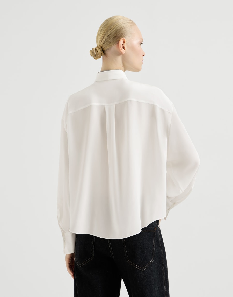 Silk shirt with tie White Woman - Brunello Cucinelli