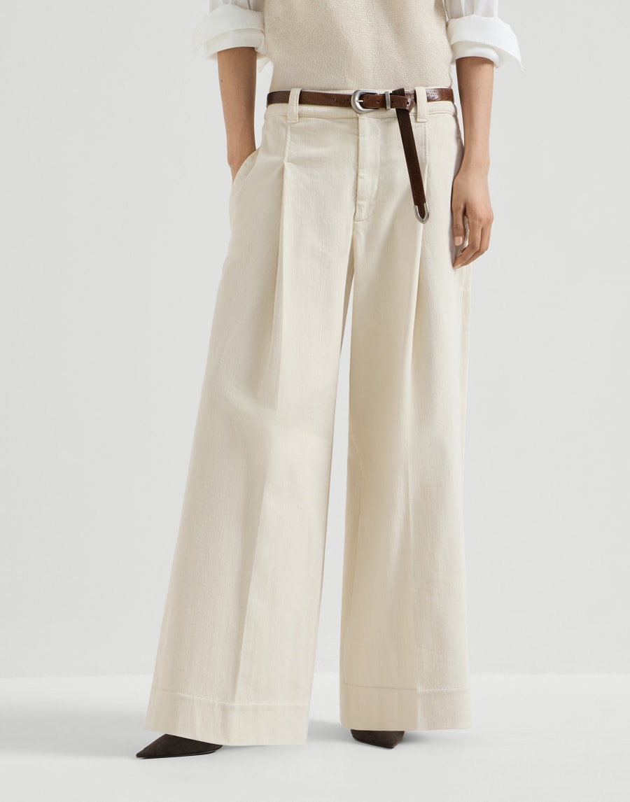 Pleated A-line trousers Milk Woman - Brunello Cucinelli