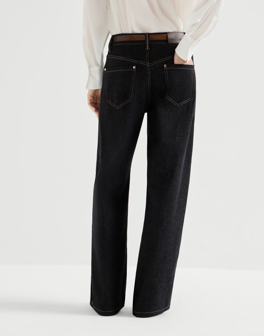 Pantalone Loose Barrel Nero Donna - Brunello Cucinelli