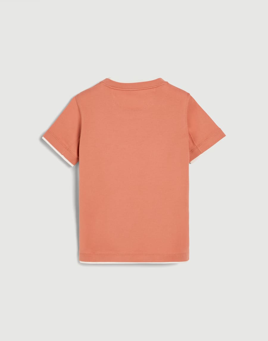T-shirt with faux-layering Apricot Boys - Brunello Cucinelli