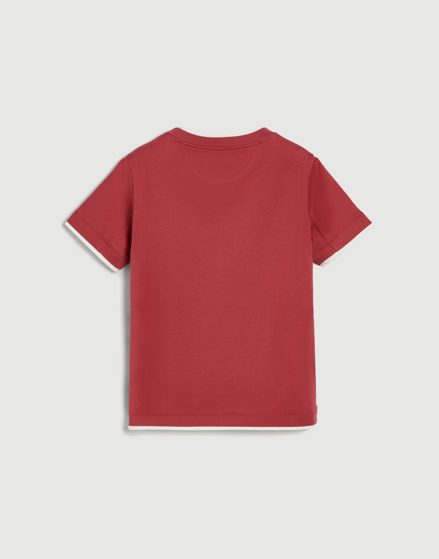 T-shirt effet superposition Rouge Garçon - Brunello Cucinelli