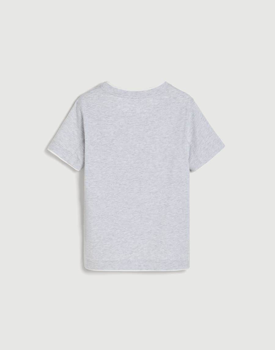 假叠层T恤 浅灰 男童 - Brunello Cucinelli