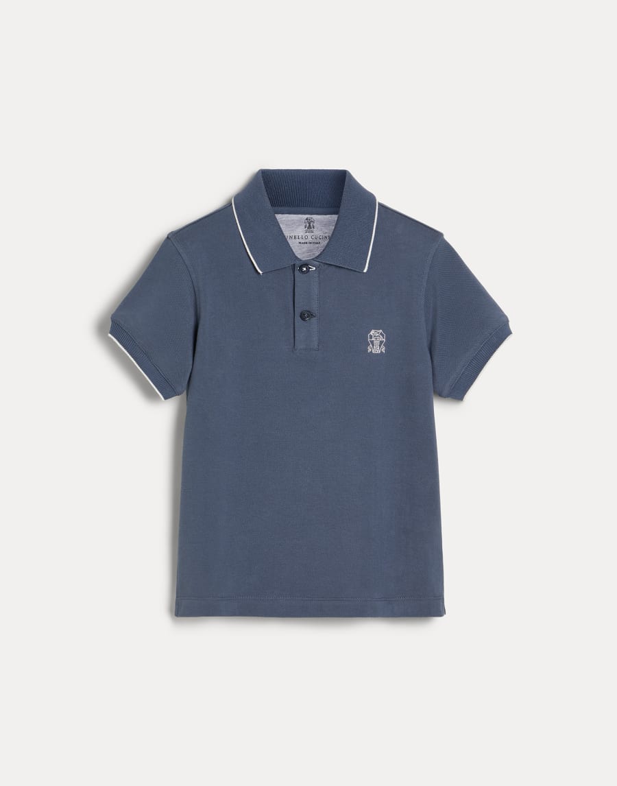 Piqué polo shirt Blue Boys - Brunello Cucinelli