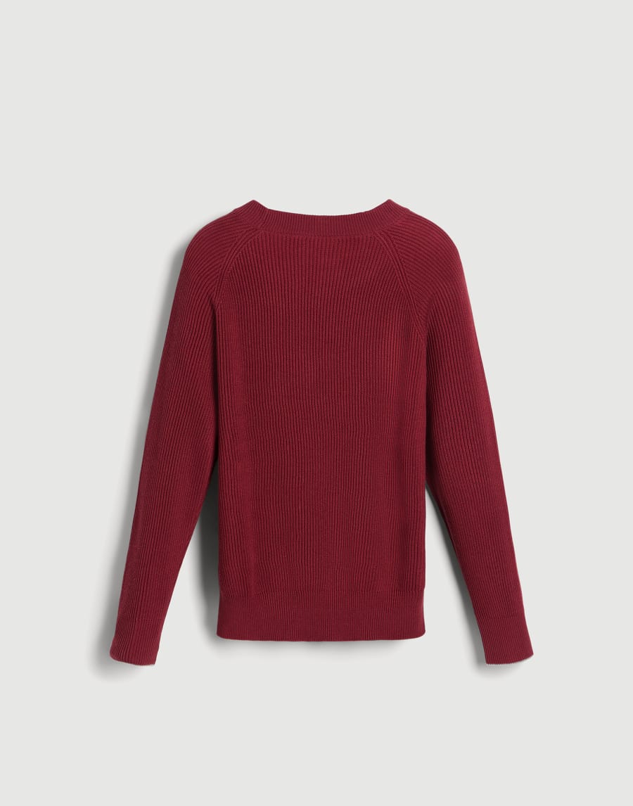 Cotton English rib sweater Red Boys - Brunello Cucinelli
