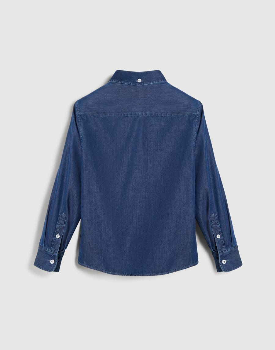 Lightweight denim shirt Dark Denim Boys - Brunello Cucinelli