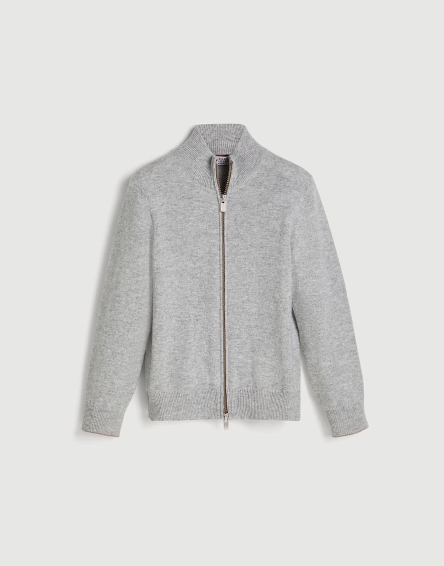 Cashmere cardigan with zipper Grey Boys - Brunello Cucinelli