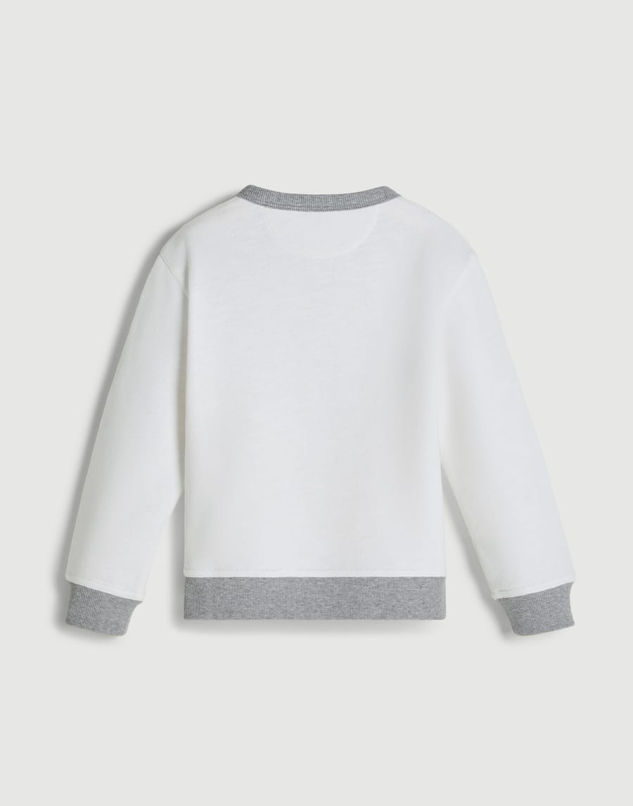 Mélange French terry sweatshirt with print Grey Boys - Brunello Cucinelli