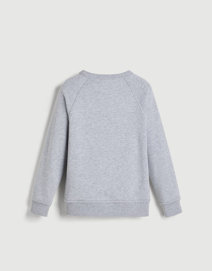 Cotton French terry sweatshirt Light Grey Boys - Brunello Cucinelli