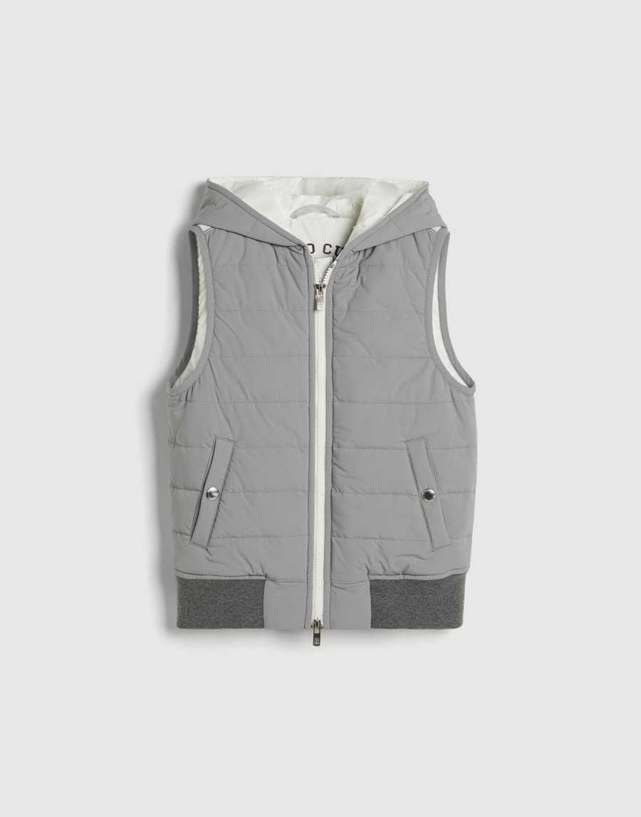 Gilet avec garnissage en Thermore® Gris Moyen Garçon - Brunello Cucinelli